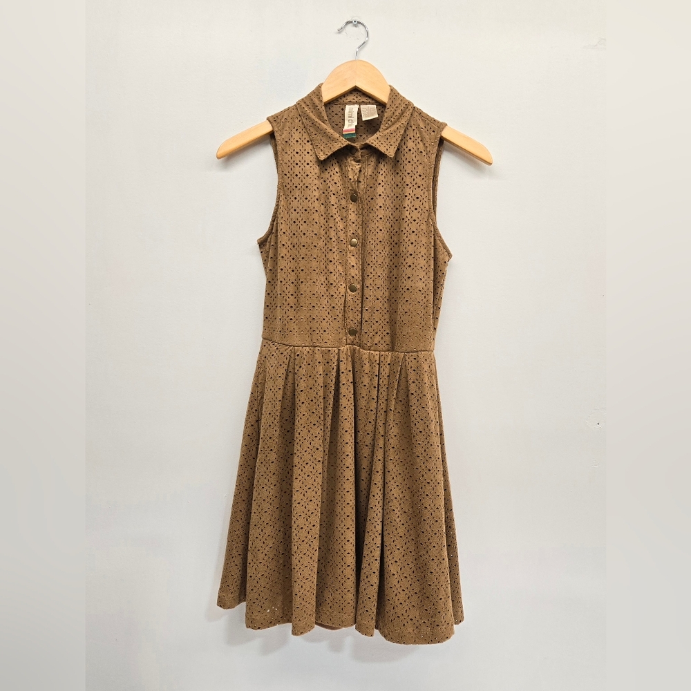 Mimi Chica Brown Eyelet Dress